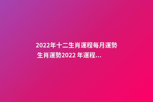 2022年十二生肖運程每月運勢 生肖運勢2022 年運程，2022 年十二生肖運勢詳解